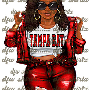 Bucs Girl, Bucs Babe, Buccaneers Black Female PNG, Tampa Bay Girl