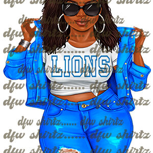 Lions Girl, Detroit Female PNG