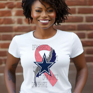 Cowboys Cancer Ribbon, Female Cancer Shirt, Cancer Month Shirts