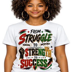 Juneteenth Struggle to Strength White Soft Cotton Shirt